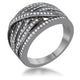 Shirah 0.75ct CZ Hematite Wide Statement Ring