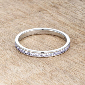 Teresa 0.5ct Light Lavender CZ Stainless Steel Eternity Band