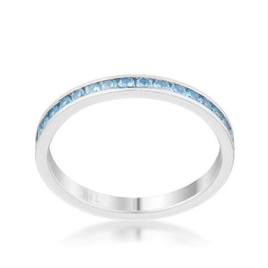 Teresa 0.5ct Blue Topaz CZ Stainless Steel Eternity Band