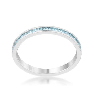 Teresa 0.5ct Aqua CZ Stainless Steel Eternity Band