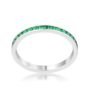 Teresa 0.5ct Emerald CZ Stainless Steel Eternity Band