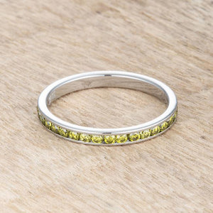 Teresa 0.5ct Peridot CZ Stainless Steel Eternity Band