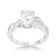 Justine 2ct CZ Rhodium Classic Oval Ring