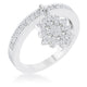 Snowflake 0.35ct CZ Rhodium Simple Holiday Charm Band Ring