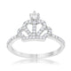 Elina 0.36ct CZ Rhodium Simple Crown Ring