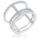 0.5Ct Rhodium Parallel Ring with Brilliant CZ