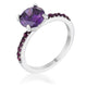 2.3CT Amethyst CZ Rhodium Ring