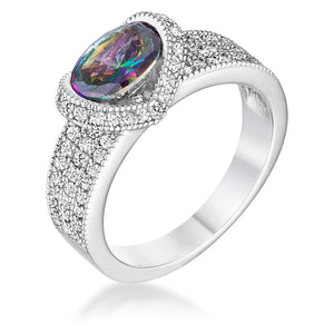 1.6 Ct Mystic Oval CZ Ring