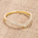 .22Ct Goldtone Chevron Ring with CZ