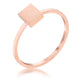 Stainless Steel Rose Goldtone Plated Square Stackable Ring