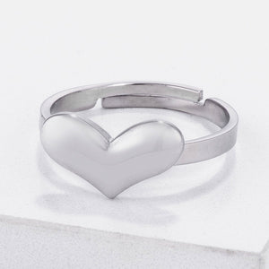 Stainless Steel Adjustable Heart Ring