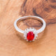 Ruby Red CZ Petite Oval Ring