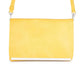 Martha Yellow Leather Purse Clutch With Silver Hardware