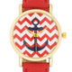 Nautical Red Leather Watch