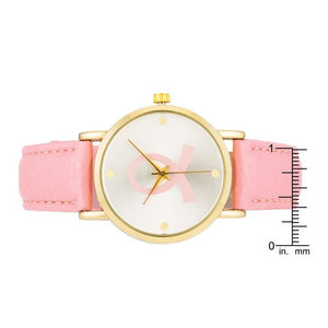 Breast Cancer Awareness Watch with Pink Band