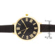 Gold Watch With Black Leather Strap