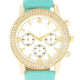 Gold Shell Pearl Watch With Crystals