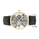 Gold Watch With Floral Print Dial