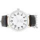 Silver Classic Watch With Black Leather Strap