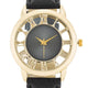 Cecelia Gold Boyfriend Watch With Black Leather Band