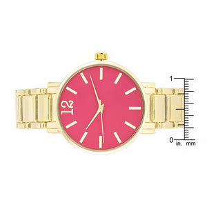 Gold Metal Watch - Pink