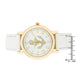 Natalie Gold Nautical Watch With White Leather Band