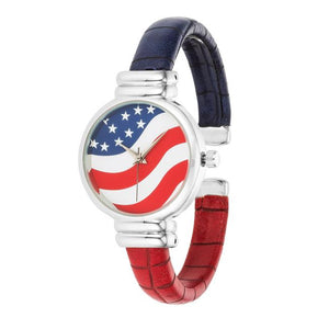 Patriotic Cuff Watch In Red