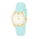 Mina Gold Classic Watch With Mint Rubber Strap