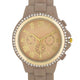 Ava Gold Taupe Metal Watch With Crystals