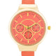 Reyna Gold Coral Leather Cuff Watch