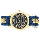 Gold Watch With Navy Blue Rubber Strap